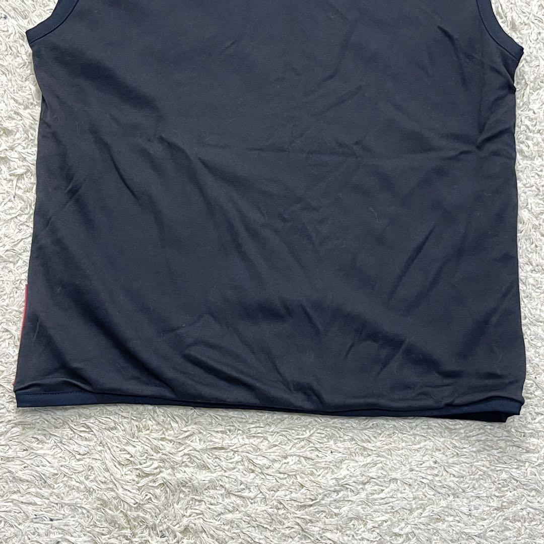 極美品　プラダスポーツ　ノースリーブ　Tシャツ　コットン100%　メッシュ　黒色