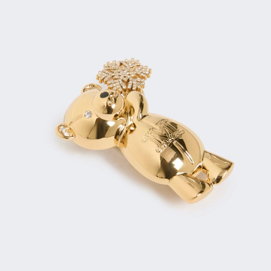 新品 MaxMara SHINYメタル テディ ブローチ  flake