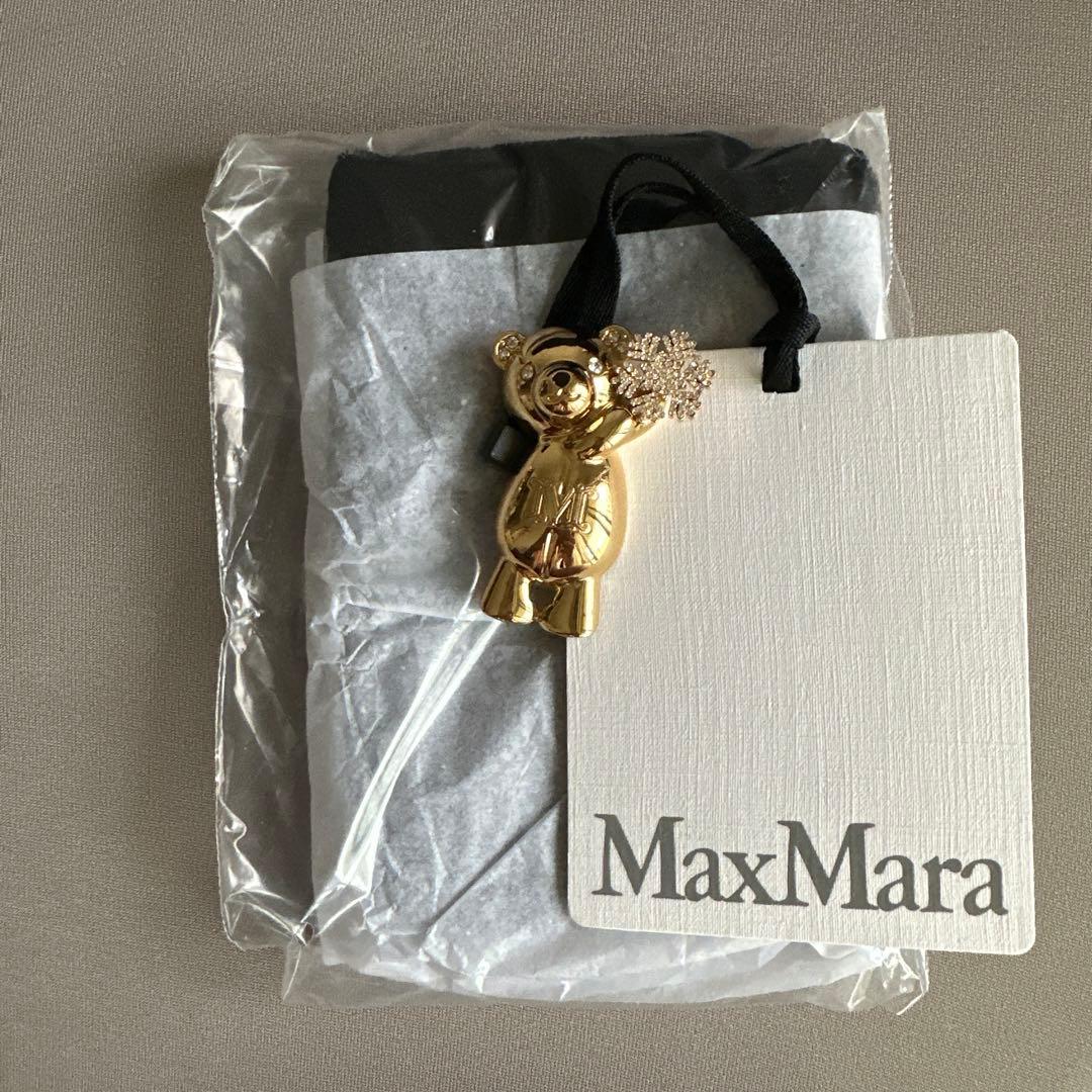 新品 MaxMara SHINYメタル テディ ブローチ  flake