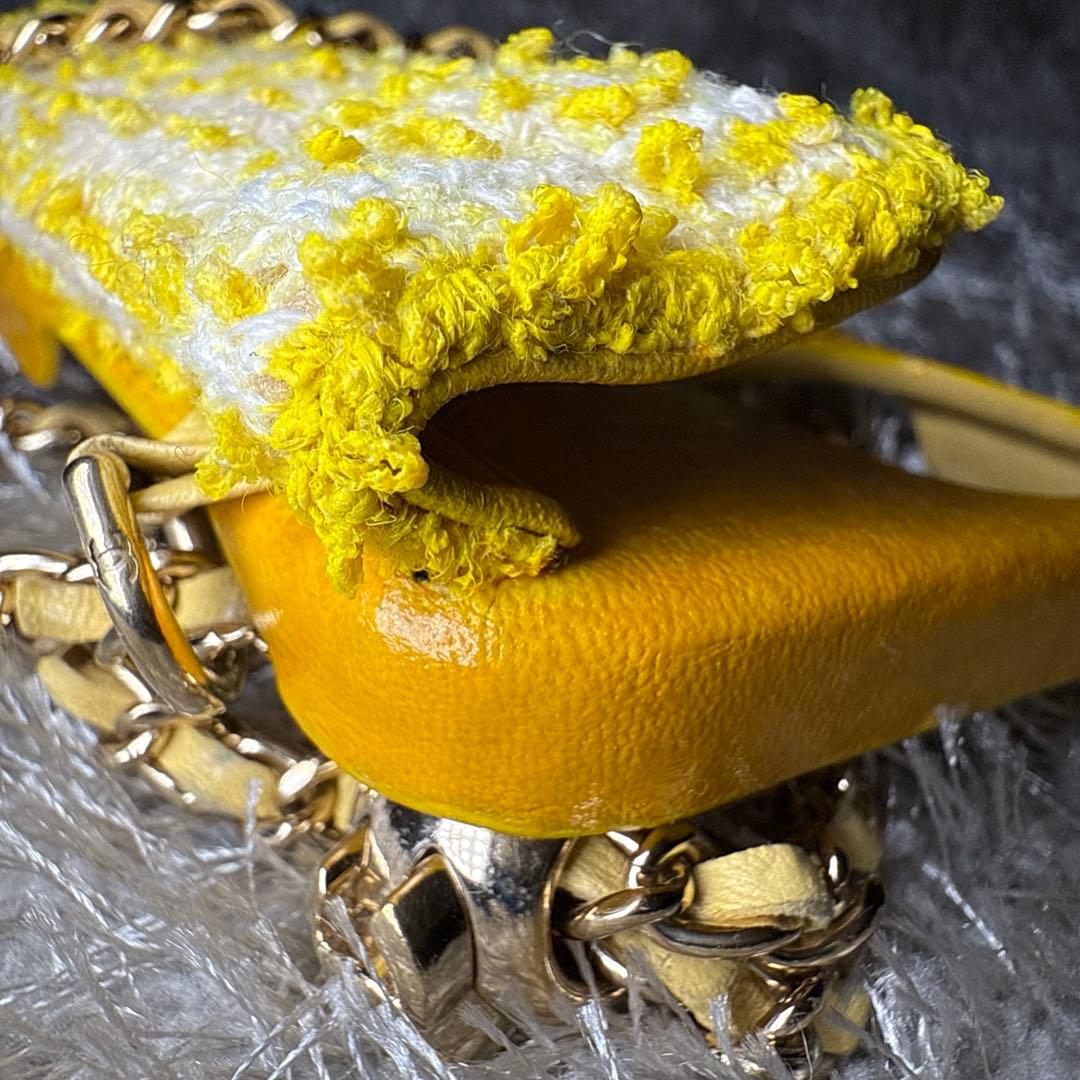 CHANEL イエロー ツイード iPhone12ケース