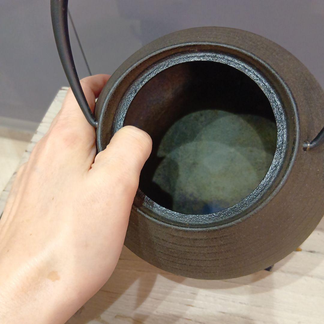 壱鋳堂 鉄瓶 1L 日本製 岩手の南部鉄器 刷毛目 さび茶仕上げ IH調理器対応