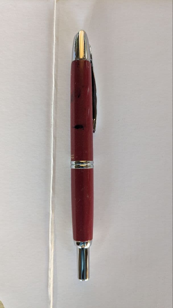 PILOT 赤 万年筆 キャップレス　ペン先18k