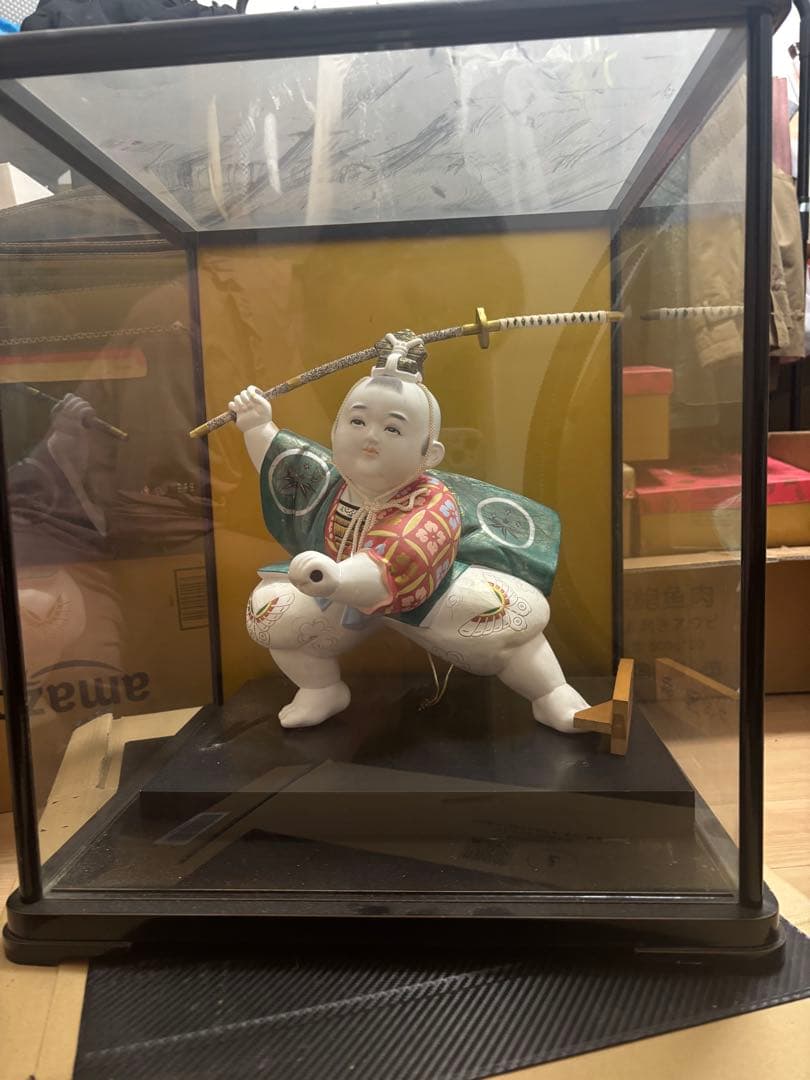 木目込人形 刀を持った陶器製