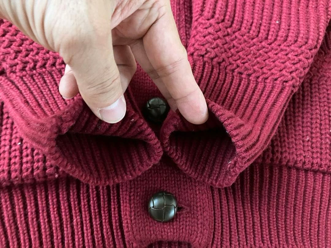 BONCOURA ボンクラ 長袖ショールニット ガウンニット ワイン色 36