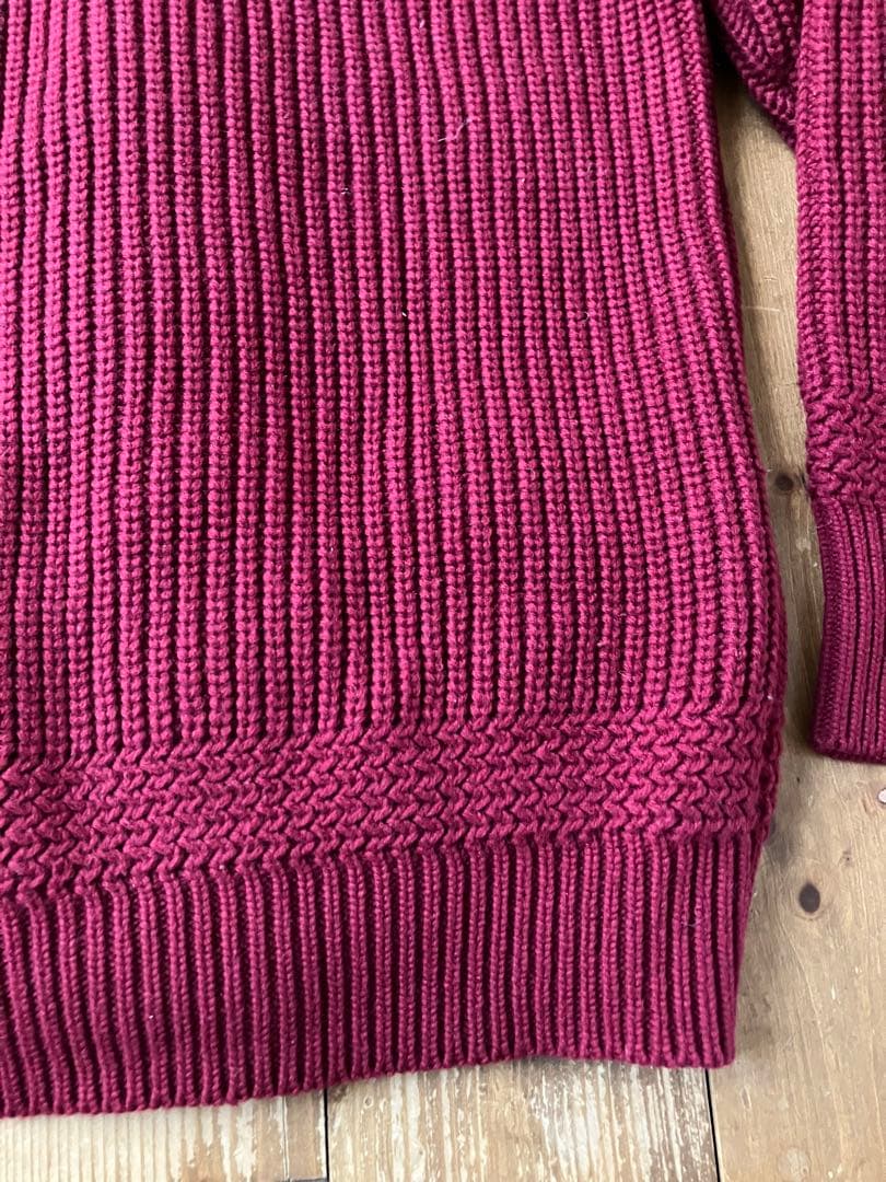 BONCOURA ボンクラ 長袖ショールニット ガウンニット ワイン色 36