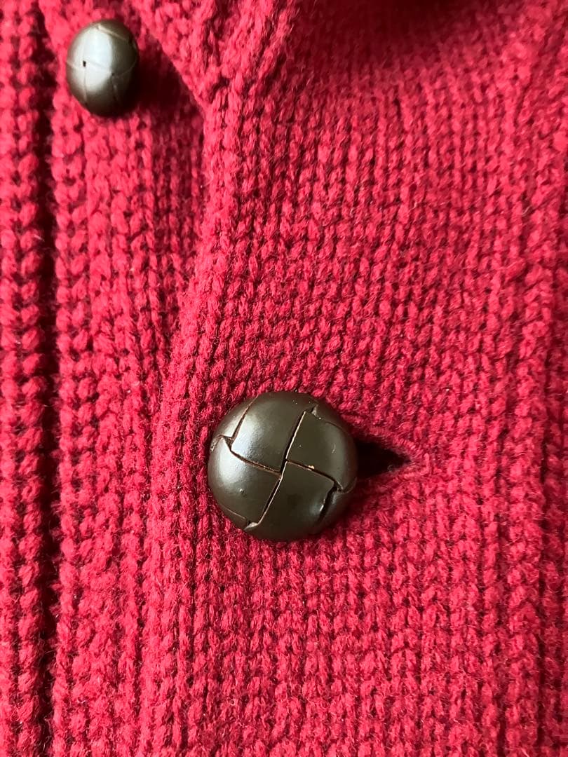 BONCOURA ボンクラ 長袖ショールニット ガウンニット ワイン色 36