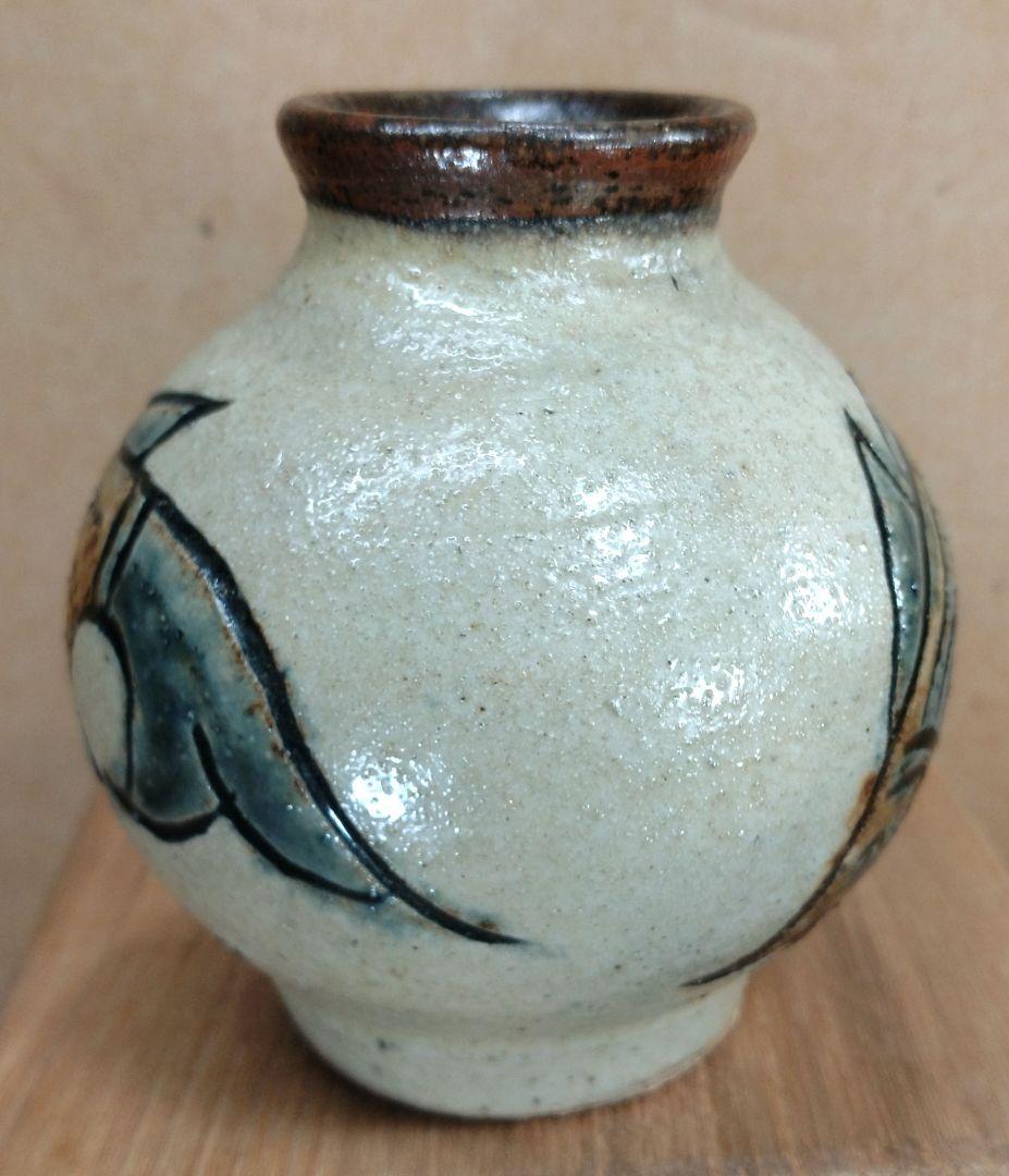 【本物保証】金城次郎 小壷(笑魚2匹) 共箱 壷屋焼 人間国宝 美品 やちむん