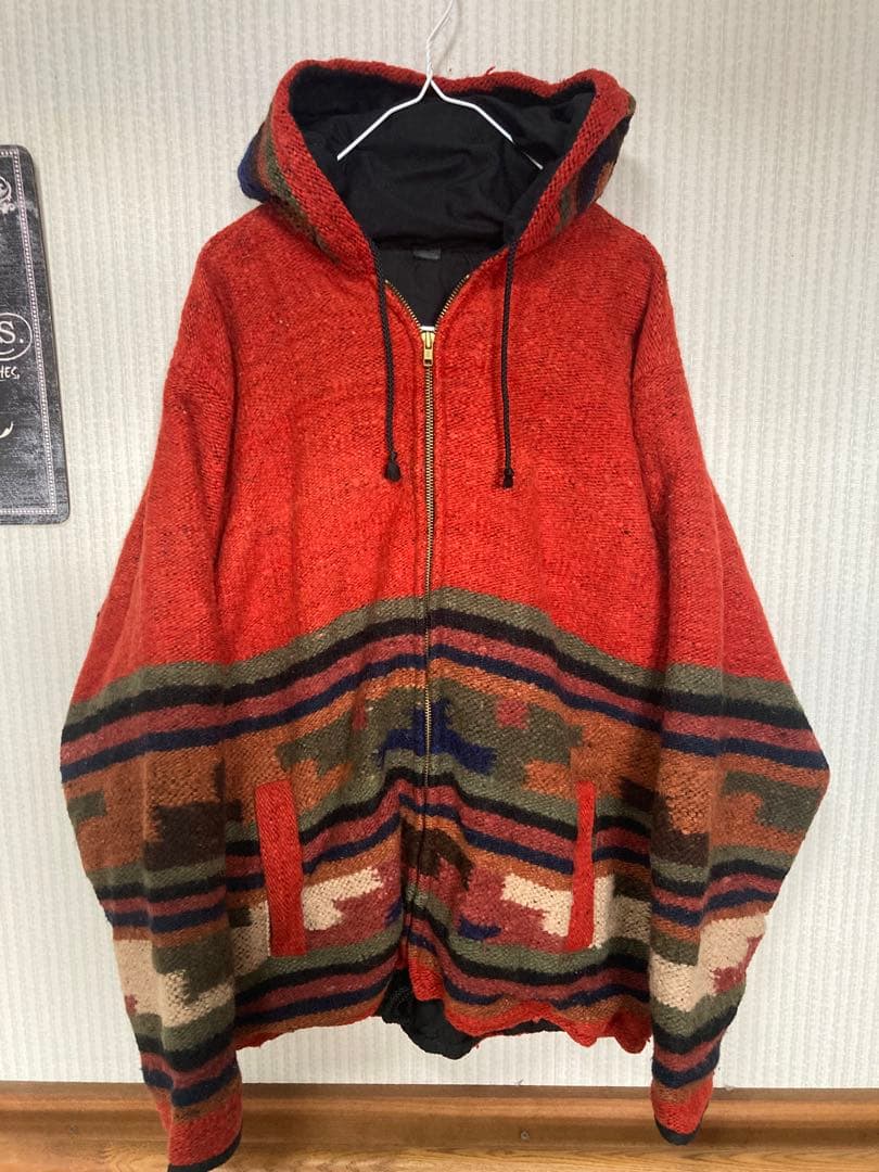 古着屋購入vintageネイティブ柄パーカー