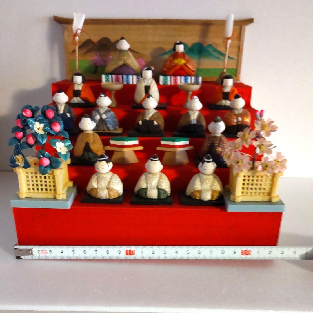 【昭和レトロ】風月雛　雛人形　豆雛　木目込み十五人飾り