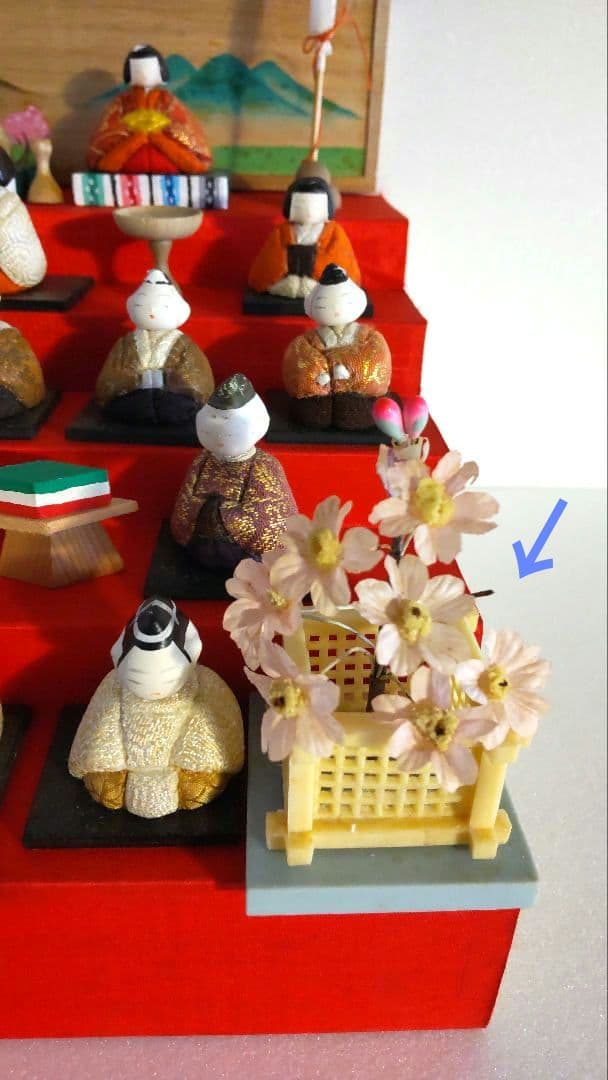 【昭和レトロ】風月雛　雛人形　豆雛　木目込み十五人飾り