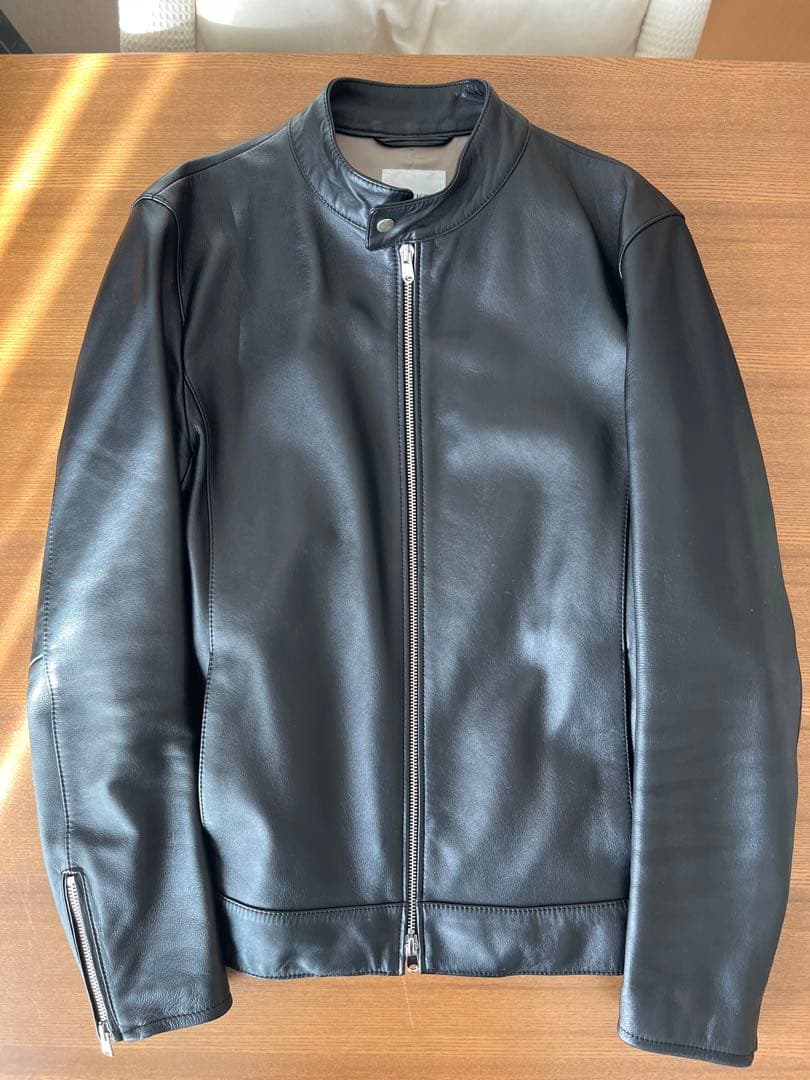 EDFICE シングルライダース　ジャケット　ラムレザー　 S