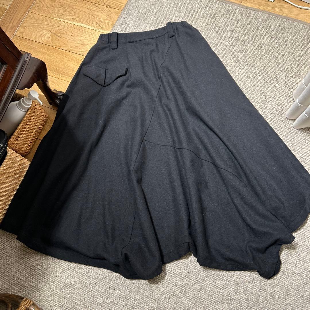 センソユニコ　萌　モユルアシンメトリー黒サルエルパンツ　ブラック　M〜L