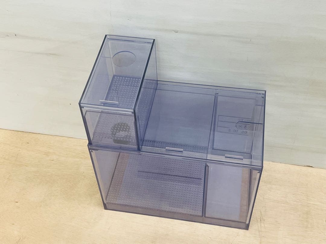 600×300×450オールガラスオーバーフロー水槽セット　ブラックシリコン