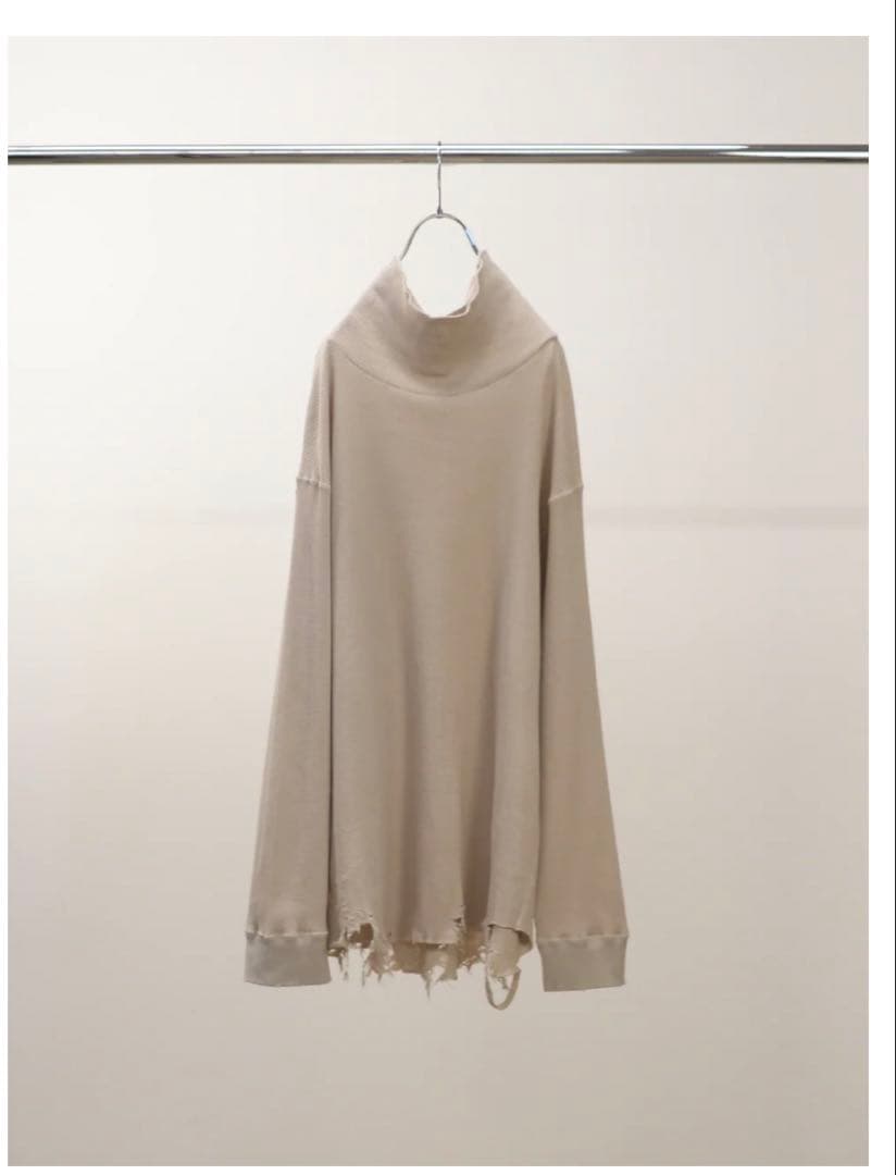 トップス Ancellm DAMEGE HI-NECK LS T-SHIRT