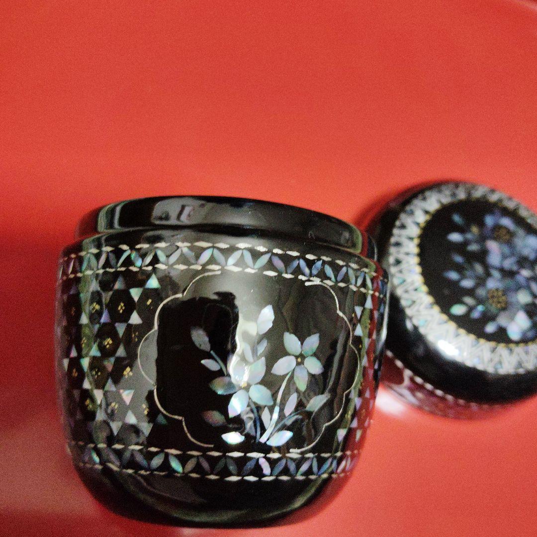 木製　 螺鈿細工 棗　茶道具