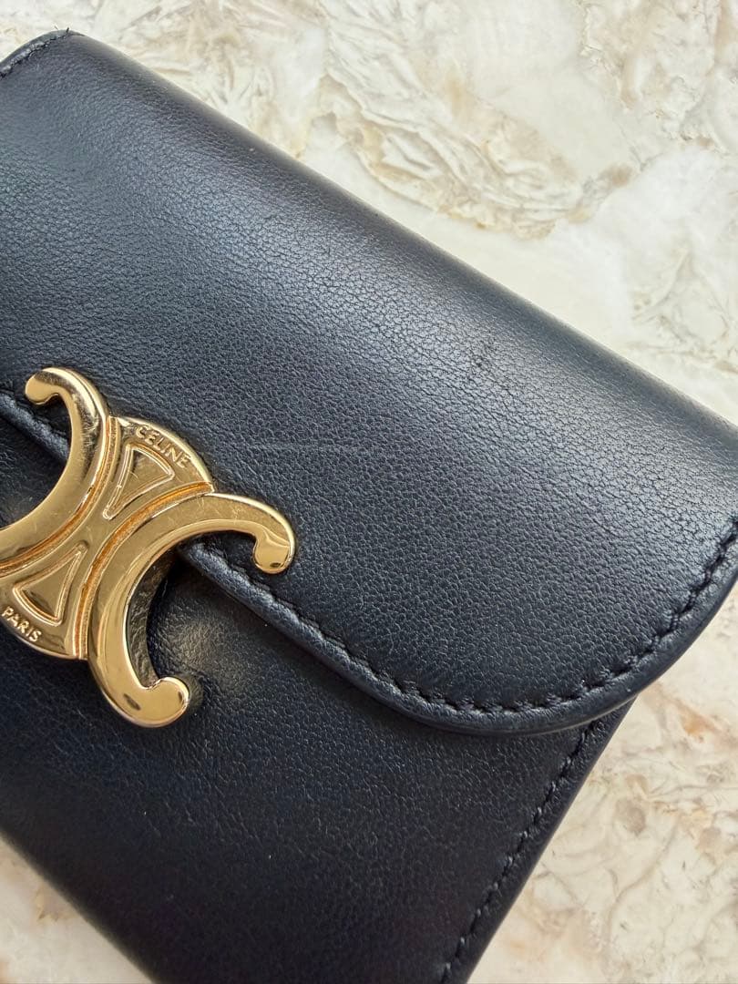 翌日配送★【Celine 】セリーヌ　トリオンフ　ウォレット ブラック