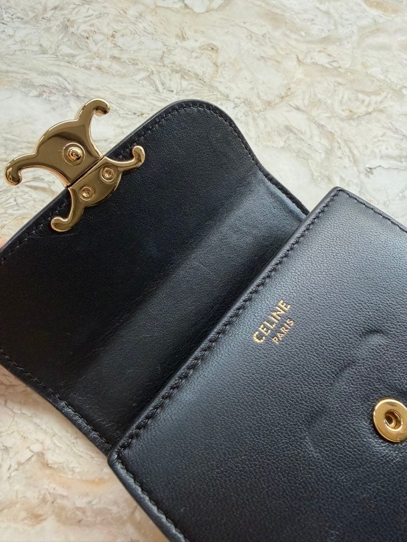 翌日配送★【Celine 】セリーヌ　トリオンフ　ウォレット ブラック