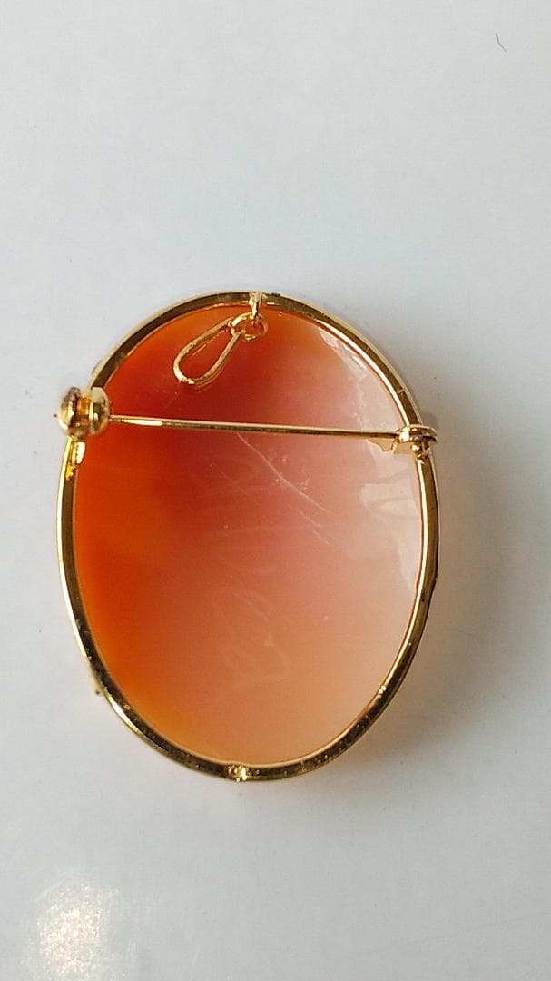 シェルカメオ CAMEO ブローチ 2WAY サイン入り ヴィンテージ 美品