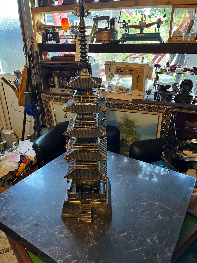 秀ちゃん、五重の塔 、鉄製五重塔、80センチヴィンテージ物 金属製重量級