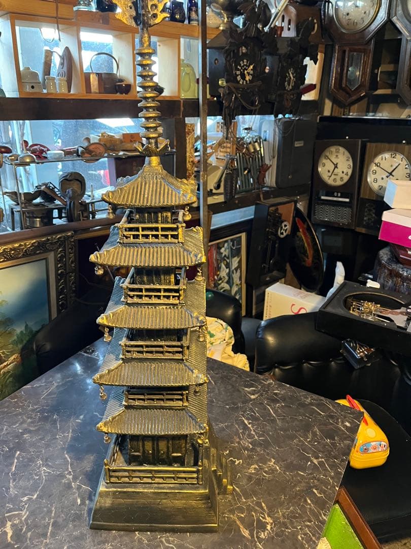 秀ちゃん、五重の塔 、鉄製五重塔、80センチヴィンテージ物 金属製重量級