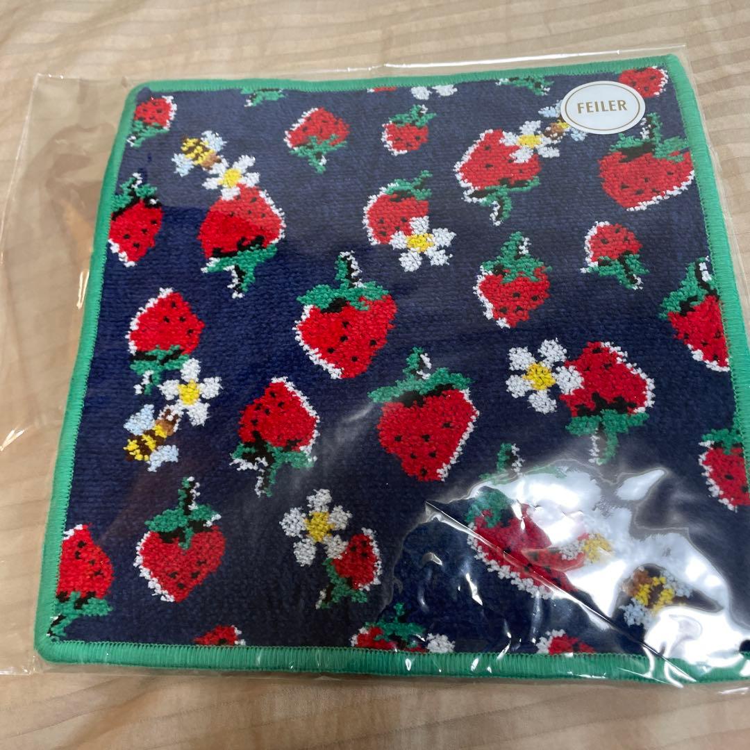 【ミュベール】FEILER コラボ イチゴ柄 タオルハンカチ 他5枚セット