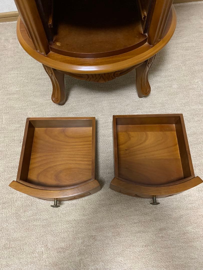 ウッドカラー 電話台 2段収納 引き出し付き