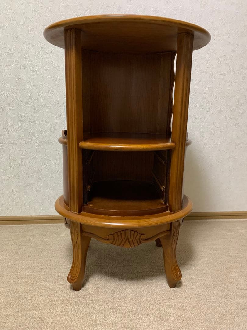 ウッドカラー 電話台 2段収納 引き出し付き