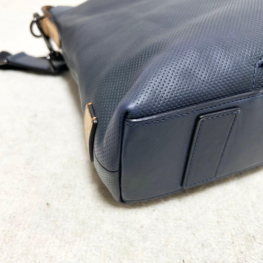 希少　トゥミ　TUMI オールレザー　ブリーフケース ビジネスバッグ　ネイビー