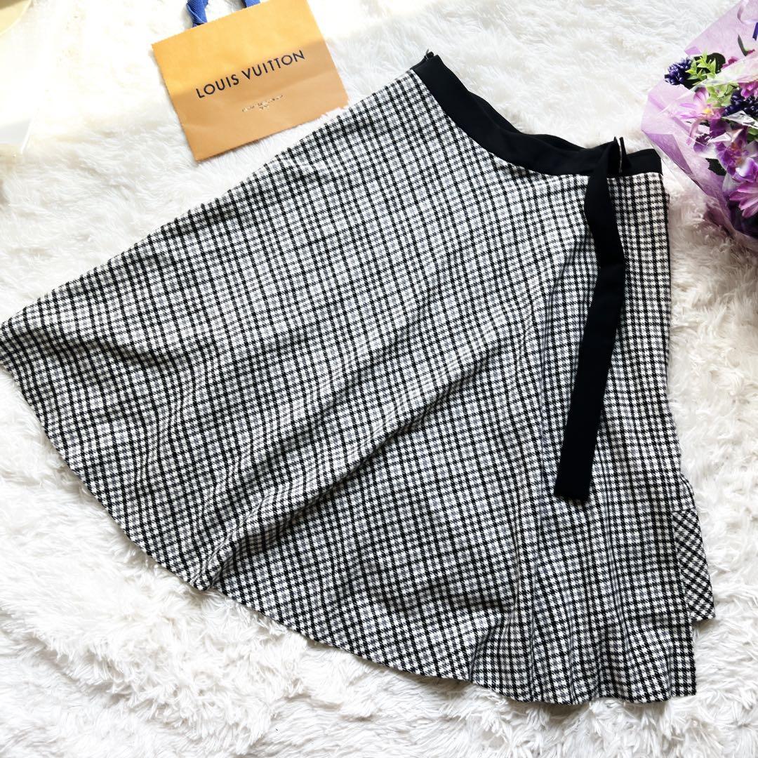 極美品　LOUISVUITTON ヴィトン　スカート　ベルト付　フレア　ロング