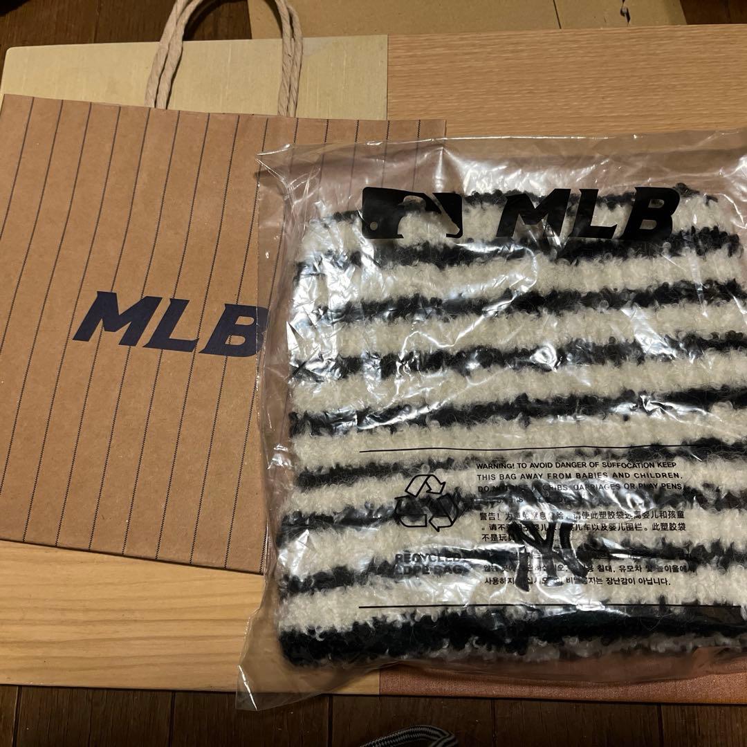 MLBビーニー ボーダー　karina着用 猫耳ニット帽　ミャオン　ショッパー