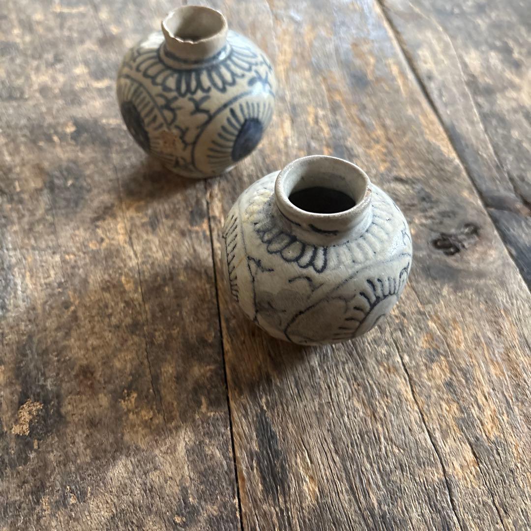 安南　染付小壺　2点