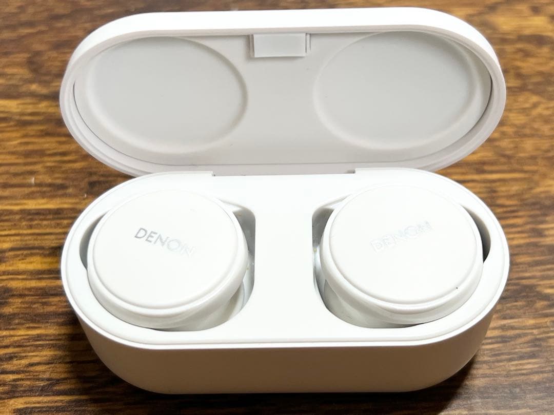 美音質DENON ワイヤレスイヤホン ホワイト パーソナライズ音響、完動品