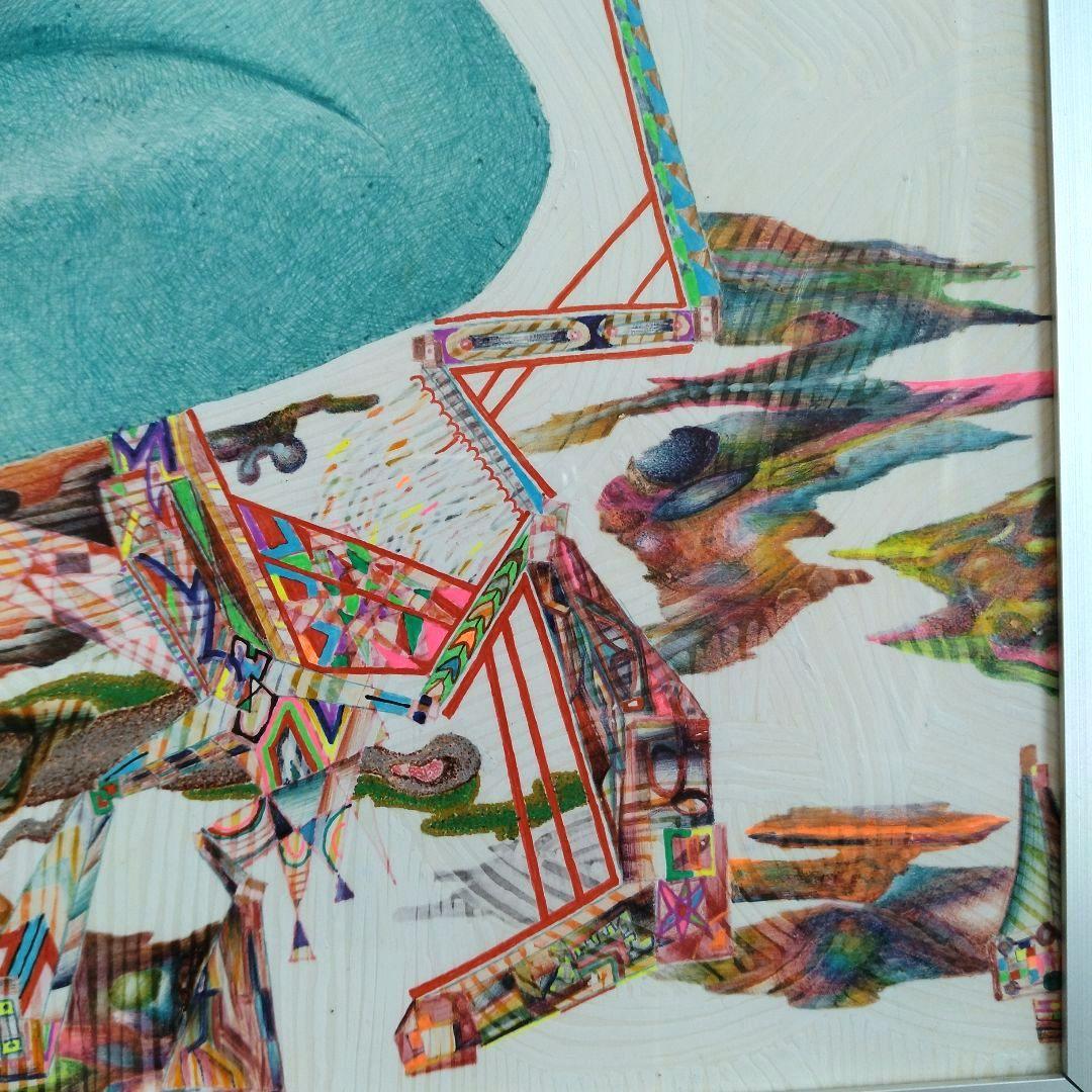 ♪絵画　カラフル　アート　ハンドメイド　オリジナル　ペン画　抽象画