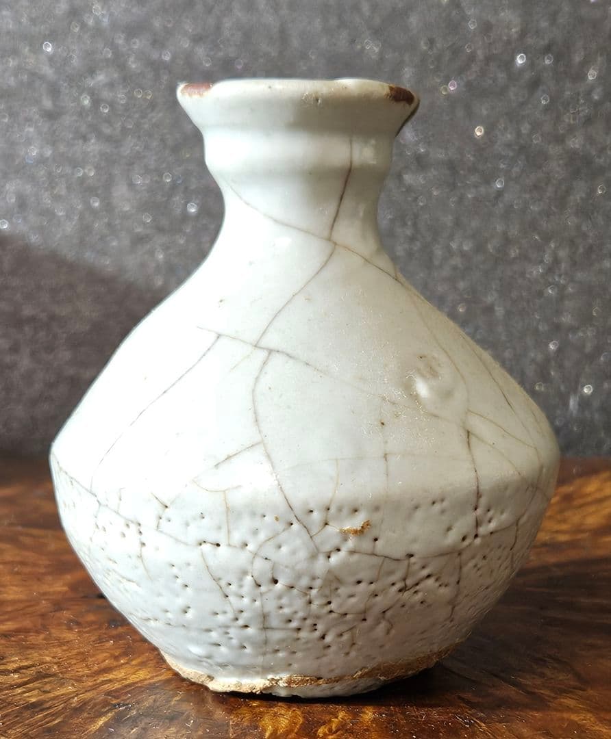 【本物保証❗️】李氏朝鮮時代　李朝白磁　 砂高台　徳利　お預け徳利　花入　茶器