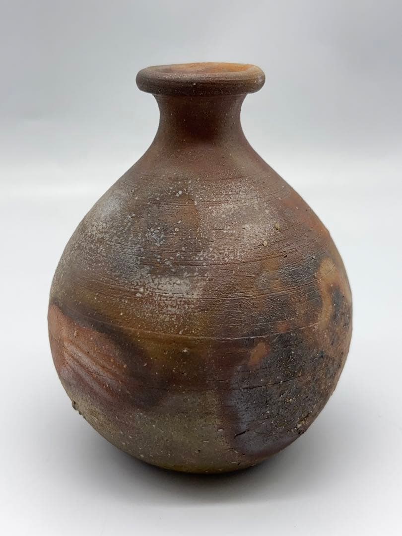 人間国宝 藤原雄 作 備前 徳利 共箱 陶芸 -447-