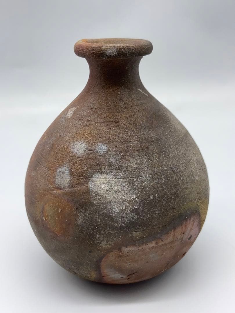 人間国宝 藤原雄 作 備前 徳利 共箱 陶芸 -447-