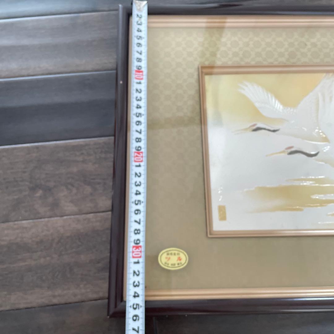鶴　絵画 銅版彫刻　日本画　縁起物　純金　純銀　鍍金　ツル