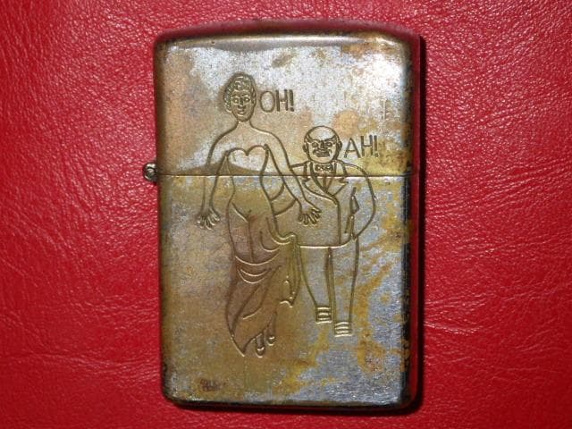 50’S★紳士淑女★オイルライター★ビンテージ★騙し絵★トリックアート★ジョーク