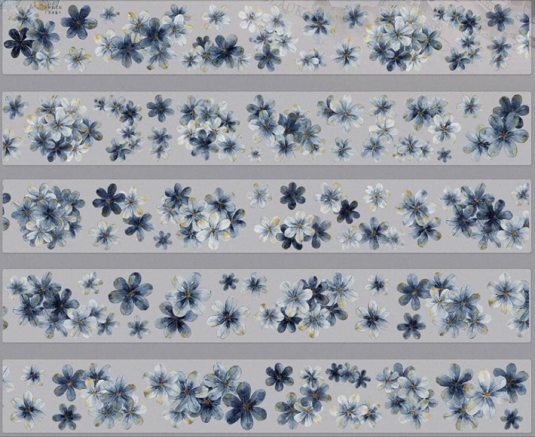 贝壳光 深海蓝 ダイカット加工 5cm×6m 海外マスキングテープ　海外マステ