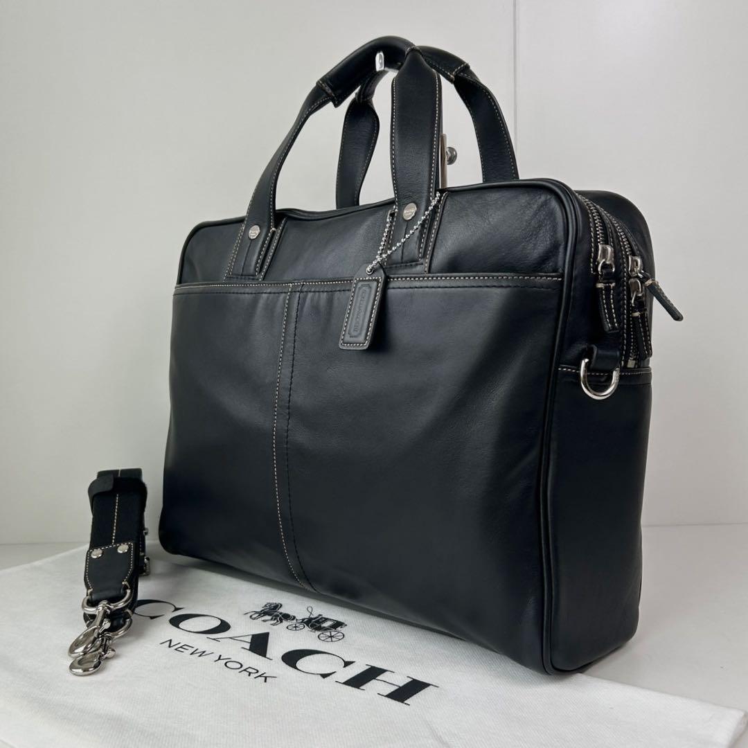 ✅【美品】メンテ済み　コーチ　ビジネスバッグ　COACH ショルダー　レザー