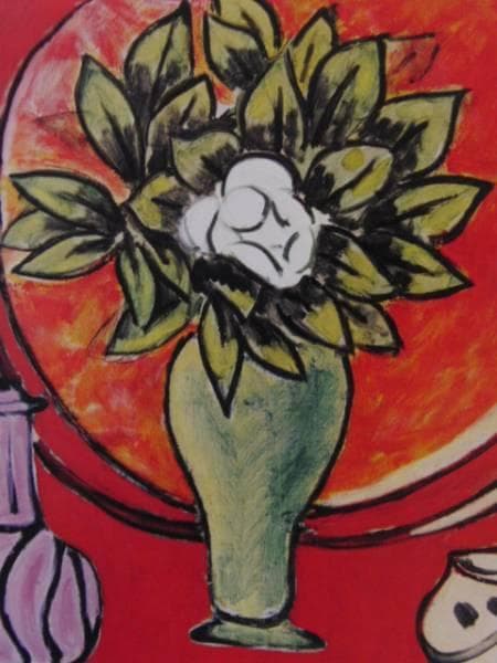 マティス/木蓮の花のある静物、希少な額装用・名画、画歴付、新品額装付