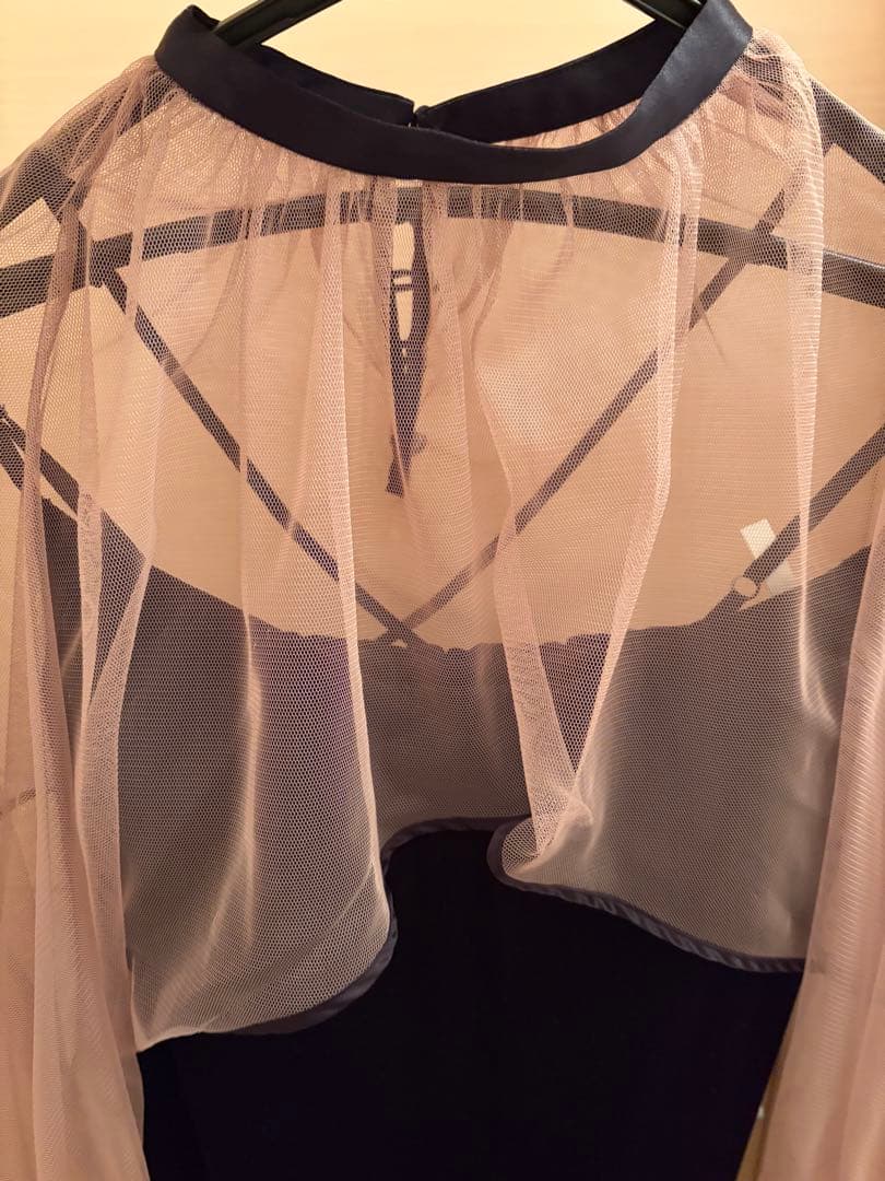 AMERI MANY WAY TULLE VEIL DRESS ベロア生地