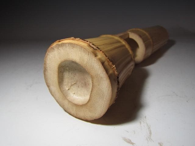 黒田正玄 輪無二重切竹花入「松風」裏千家 十五代 鵬雲斎花押k533