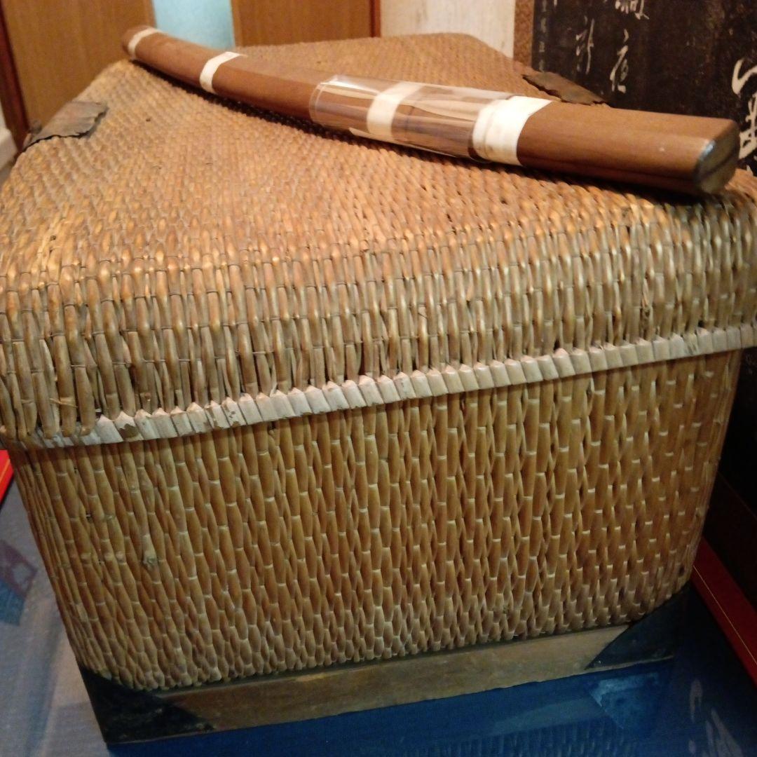 江戸時代幕末期〜明治時代後半期頃武家旧家蔵出道中仕様鋏箱形時代柳行李珍品当時物