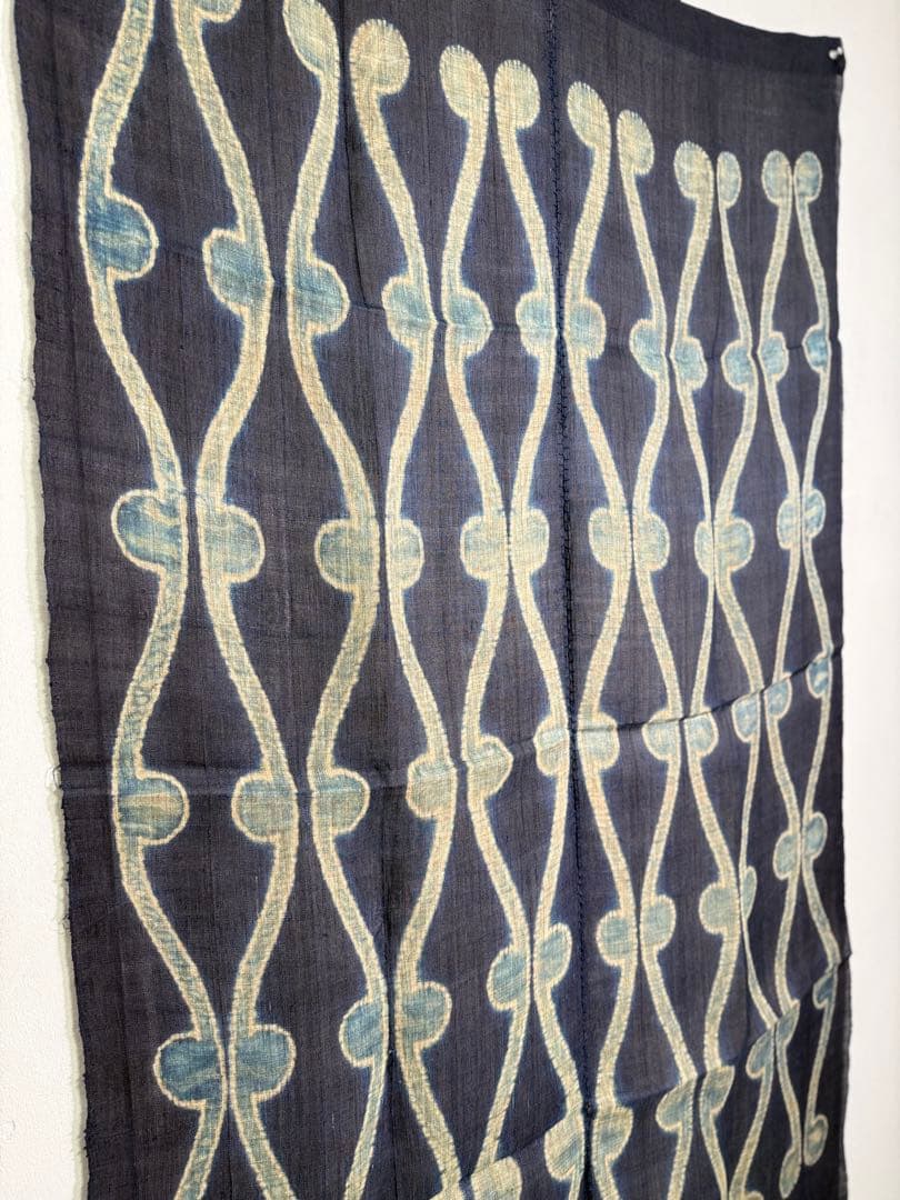 N32 「片野絞り」藍染絞り作家 片野元彦 希少コレクション 麻生地藍染布 民藝