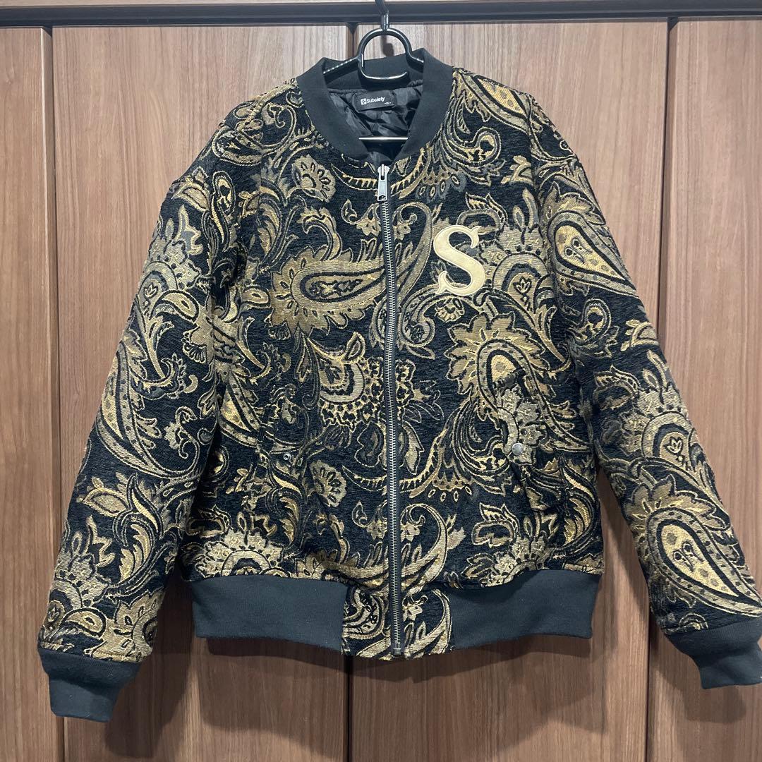 ペイズリー柄ジャケット Lサイズ ブラック/ゴールド