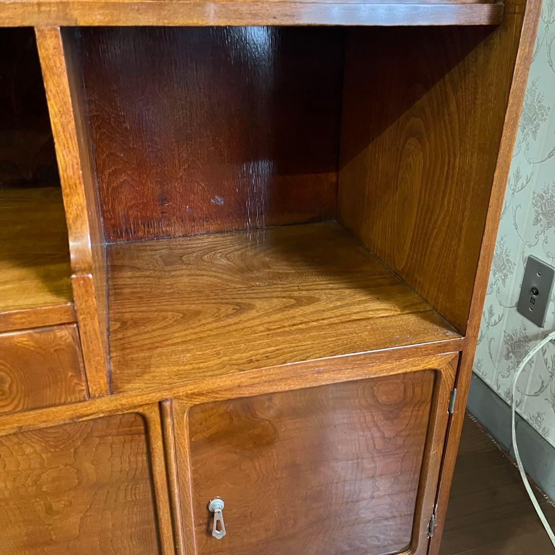 【アンティーク】木製 茶箪笥 水屋箪笥 飾り棚 キャビネット 食器棚 古民家