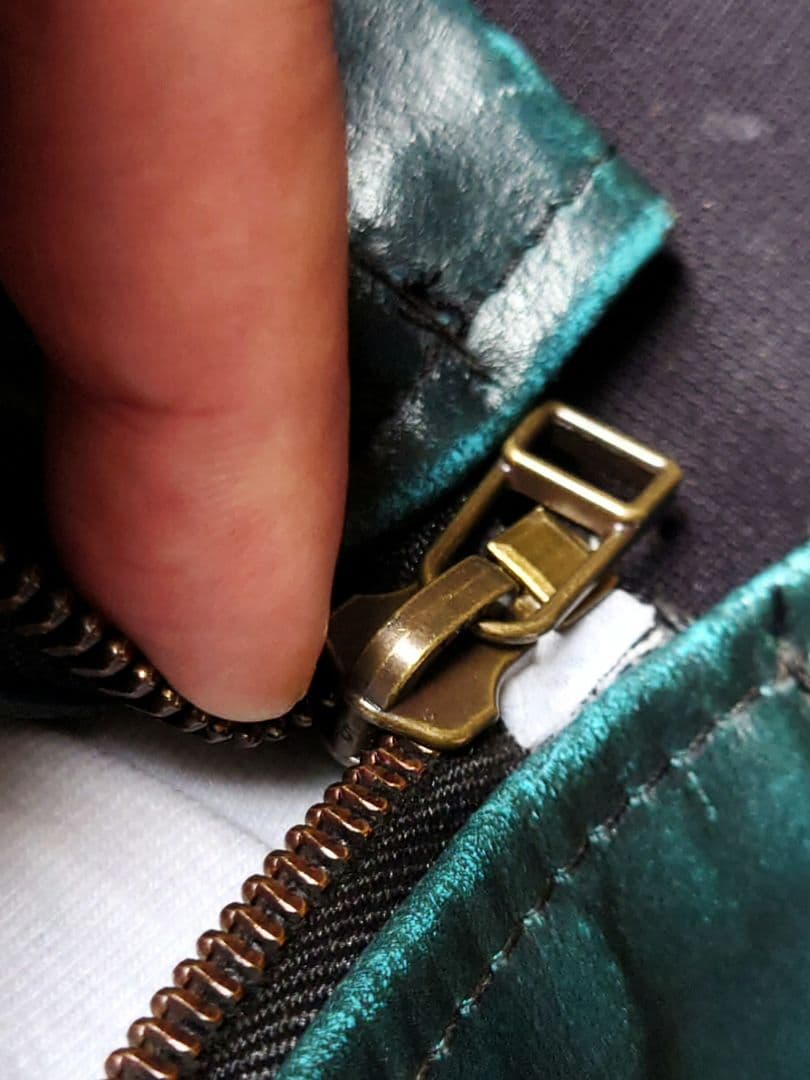 SCHOTT 緑芯 シングルライダースジャケット USA製 グリーン 872