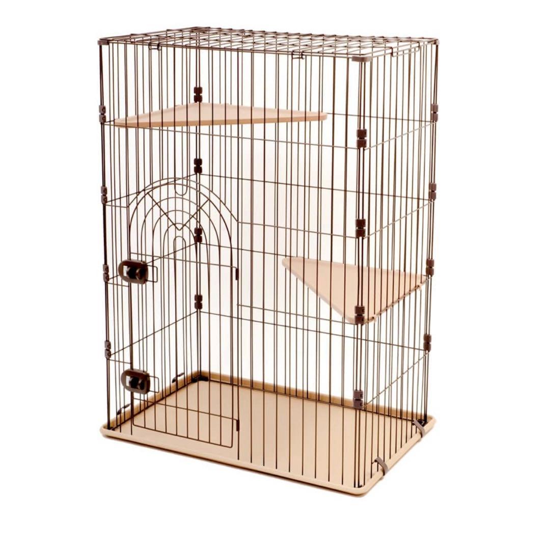 【かぽーん】キャットケージ サークル 2段