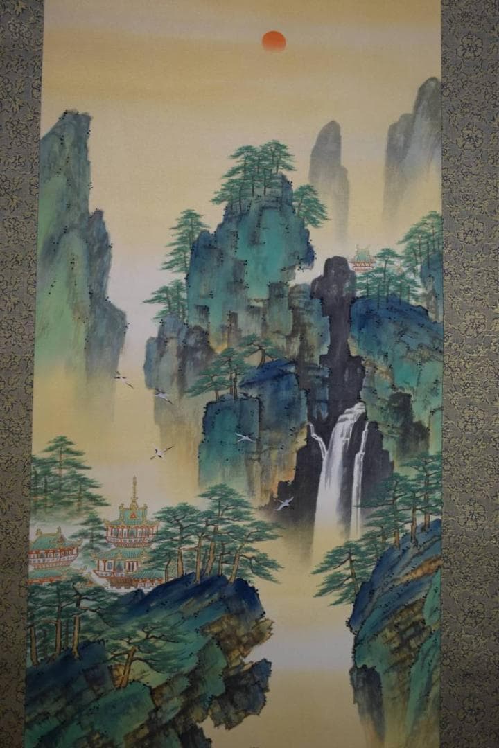 模写/幸堂/蓬莱山図/美品/桐共箱二重箱付/布袋屋掛軸HD-919